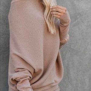 VICI All that ribbed cashmere blend light mocha